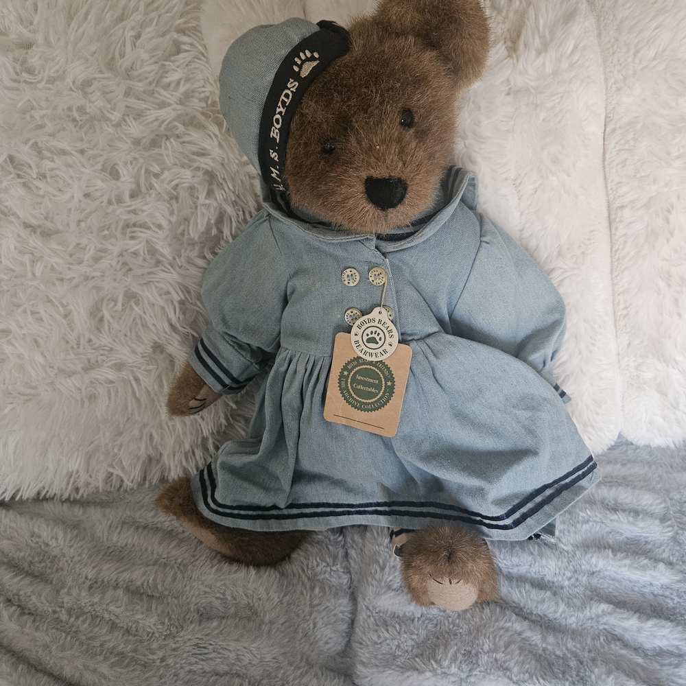 Boyds Bears Blue and Brown Teddy Bear